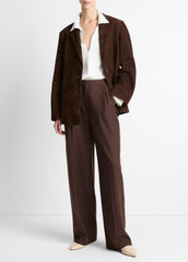 Suede Blazer in Blazers - CHOCOLATE