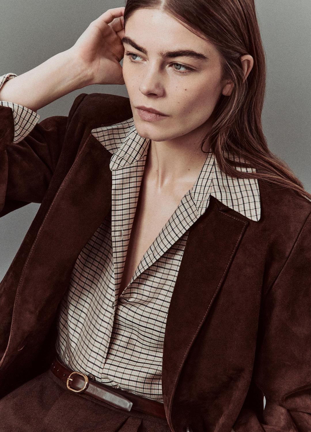 Suede Blazer in Blazers - CHOCOLATE