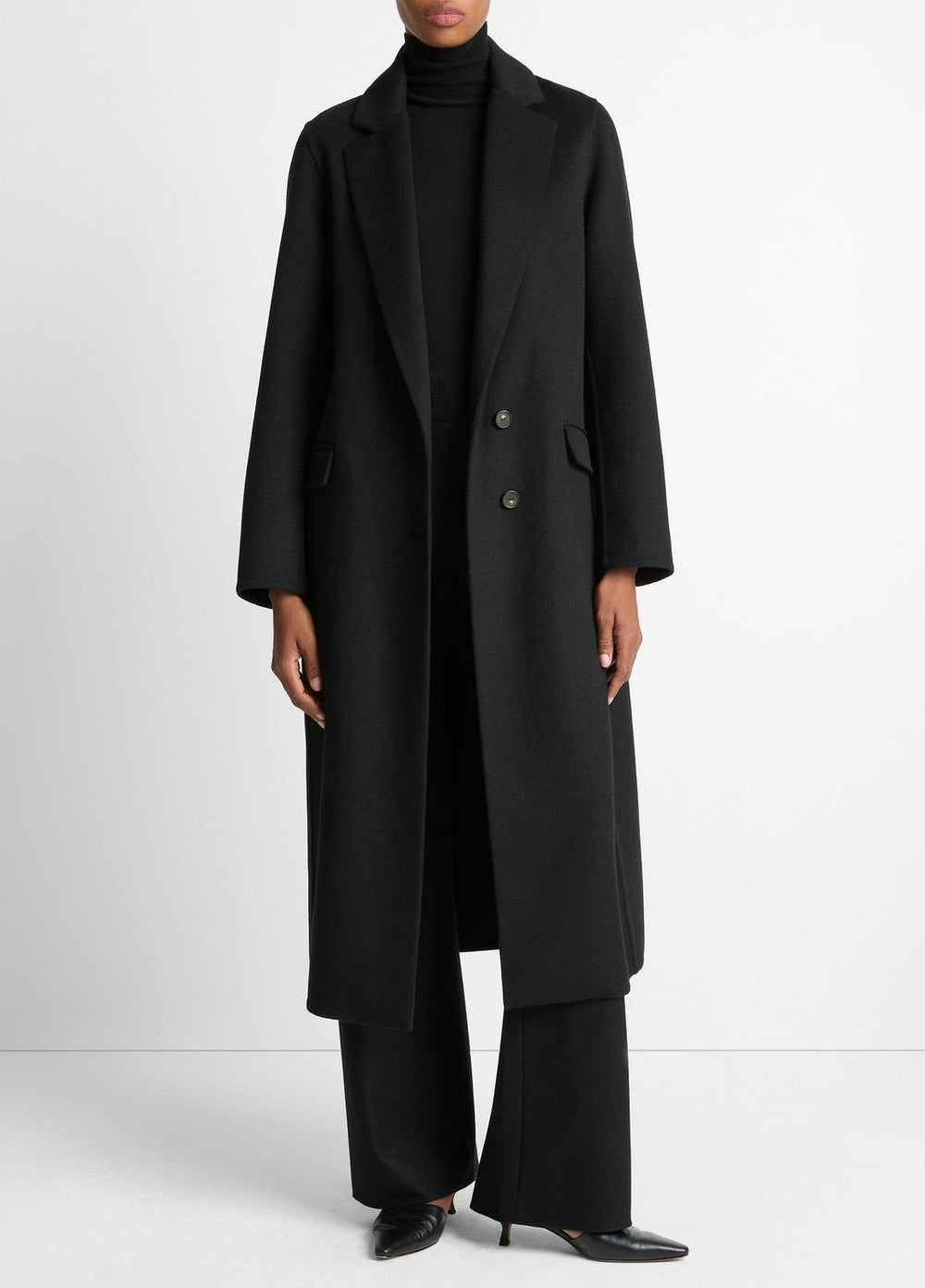 Wool-Blend Single-Breasted Coat in Coats - BLACK