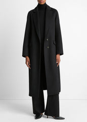 Wool-Blend Single-Breasted Coat in Coats - BLACK