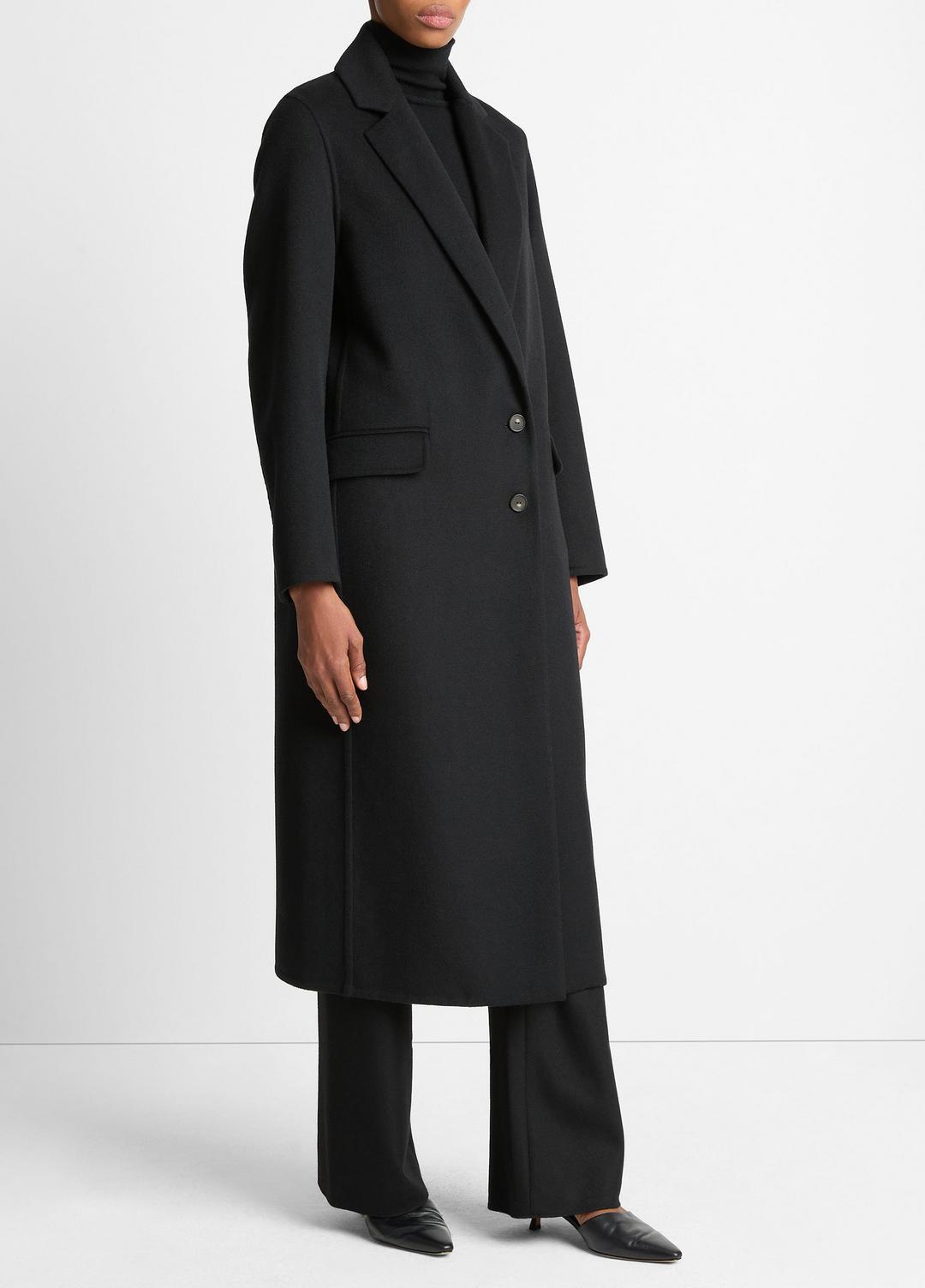 Wool-Blend Single-Breasted Coat in Coats - BLACK