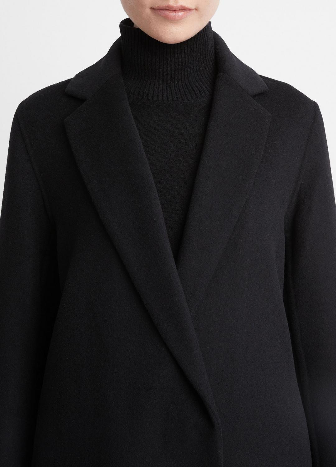 Classic Wool-Blend Straight Coat in Coats - BLACK