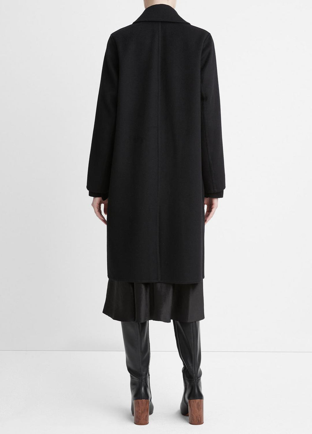 Classic Wool-Blend Straight Coat in Coats - BLACK