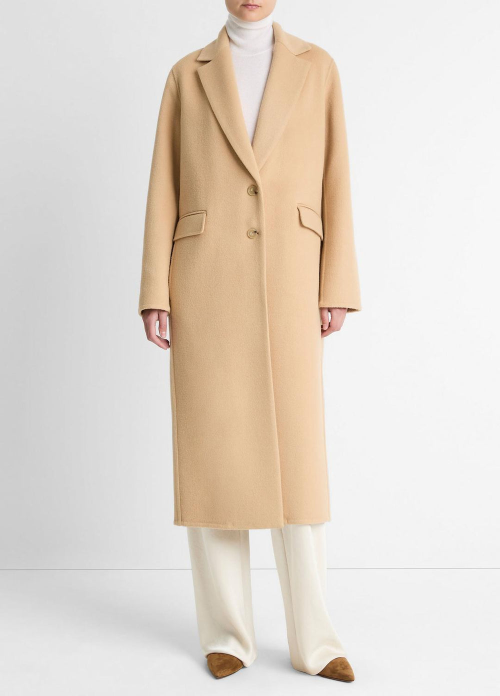 Wool-Blend Single-Breasted Coat in Coats - CAMEL