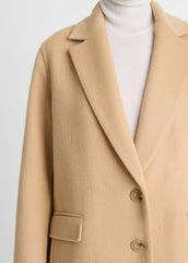 Wool-Blend Single-Breasted Coat in Coats - CAMEL