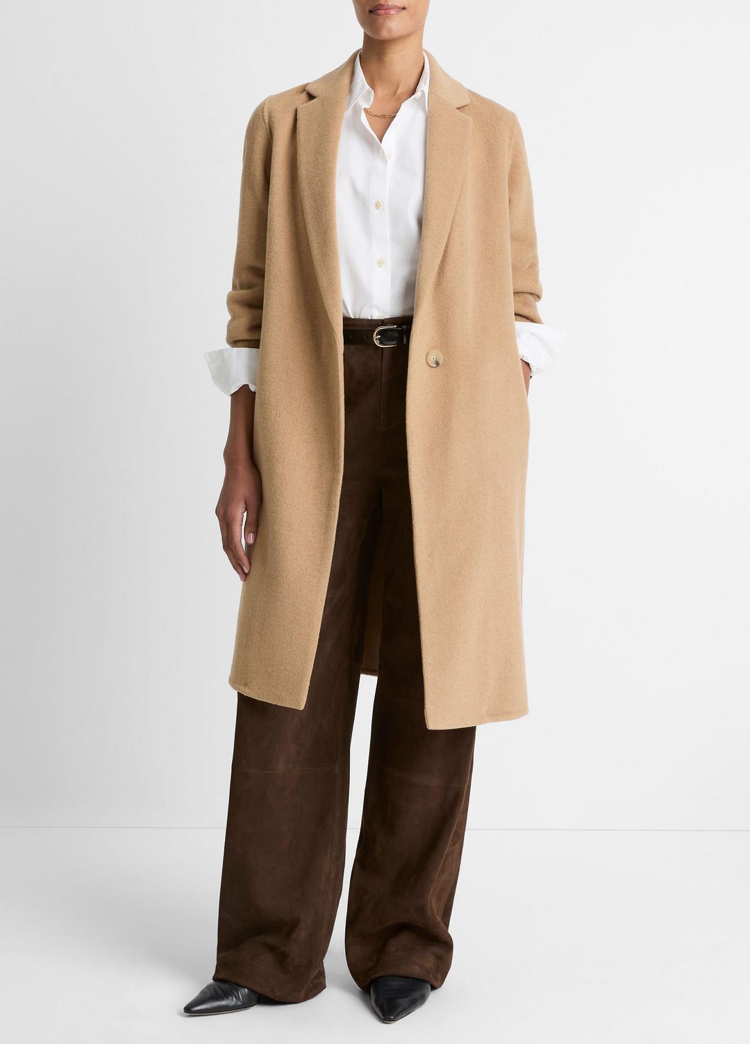 Classic Wool-Blend Straight Coat in Coats - CAMELLO