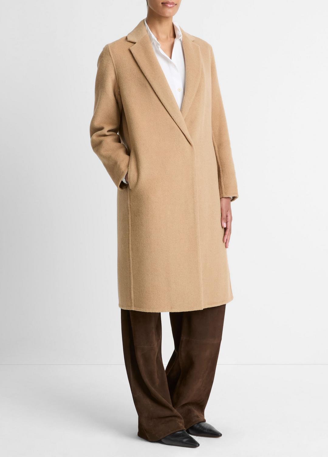 Classic Wool-Blend Straight Coat in Coats - CAMELLO