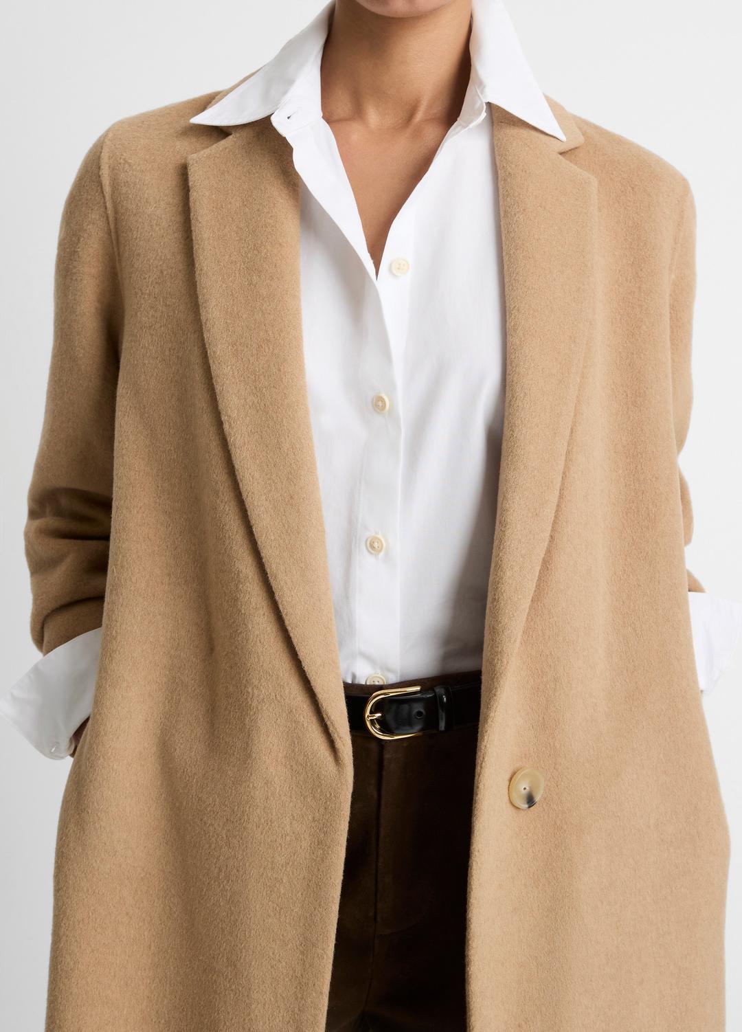 Classic Wool-Blend Straight Coat in Coats - CAMELLO