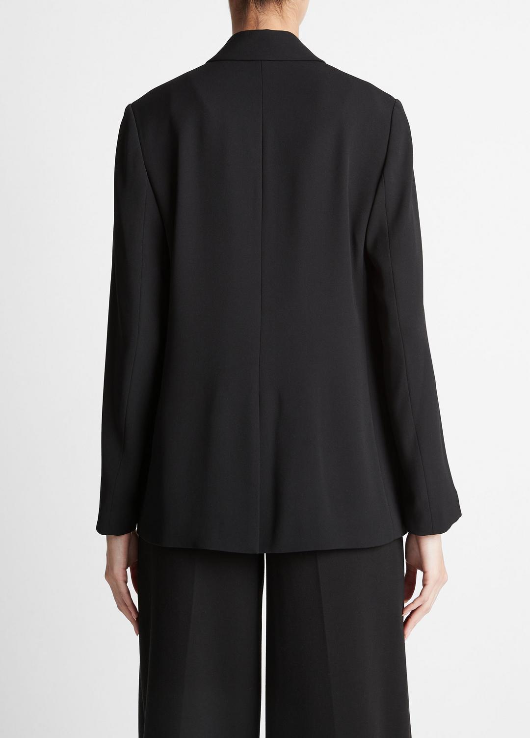 Crepe Double-Breasted Blazer in Blazers - BLACK