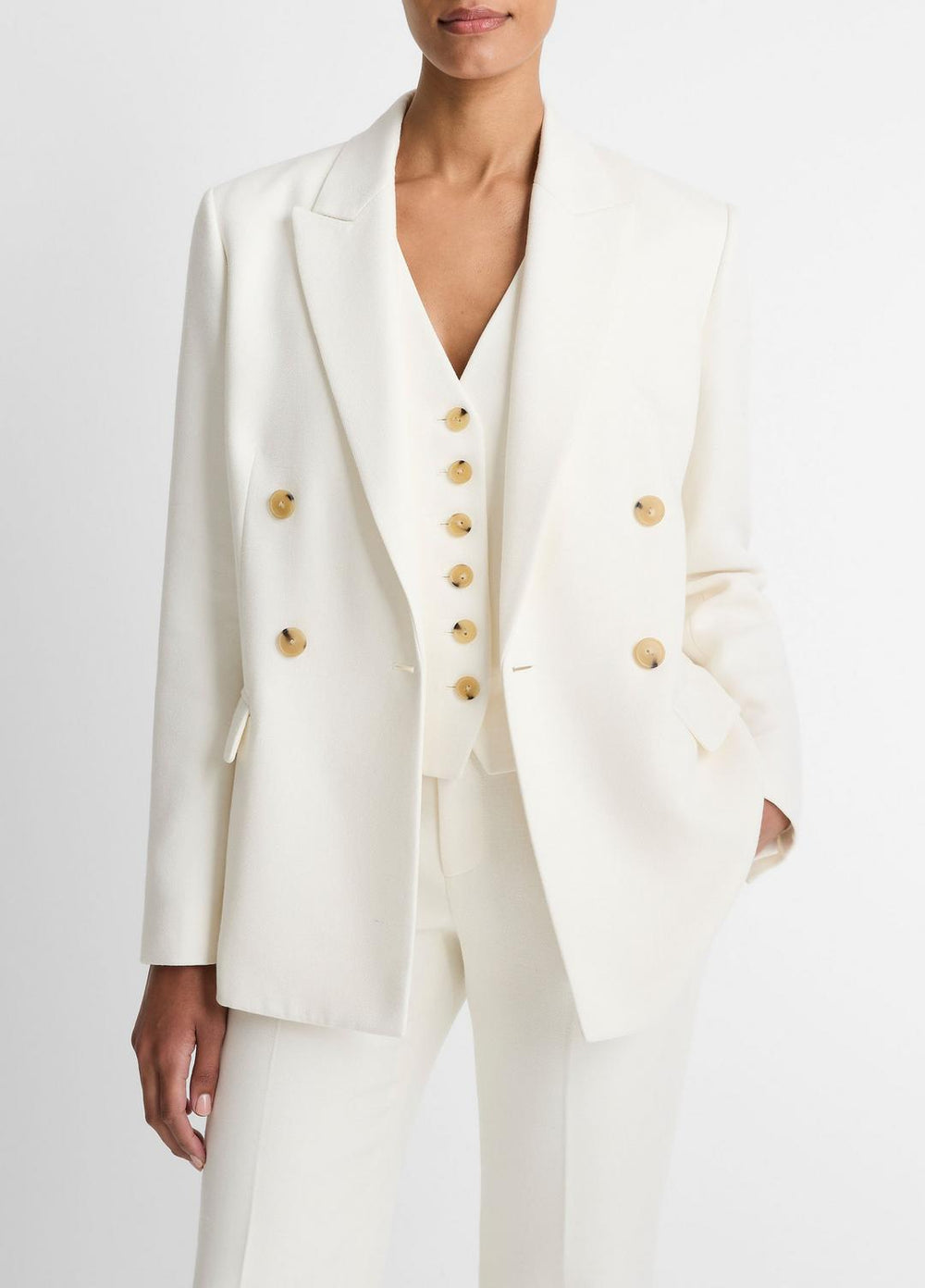 Sculptural Tailored Blazer in Blazers - OFF WHITE