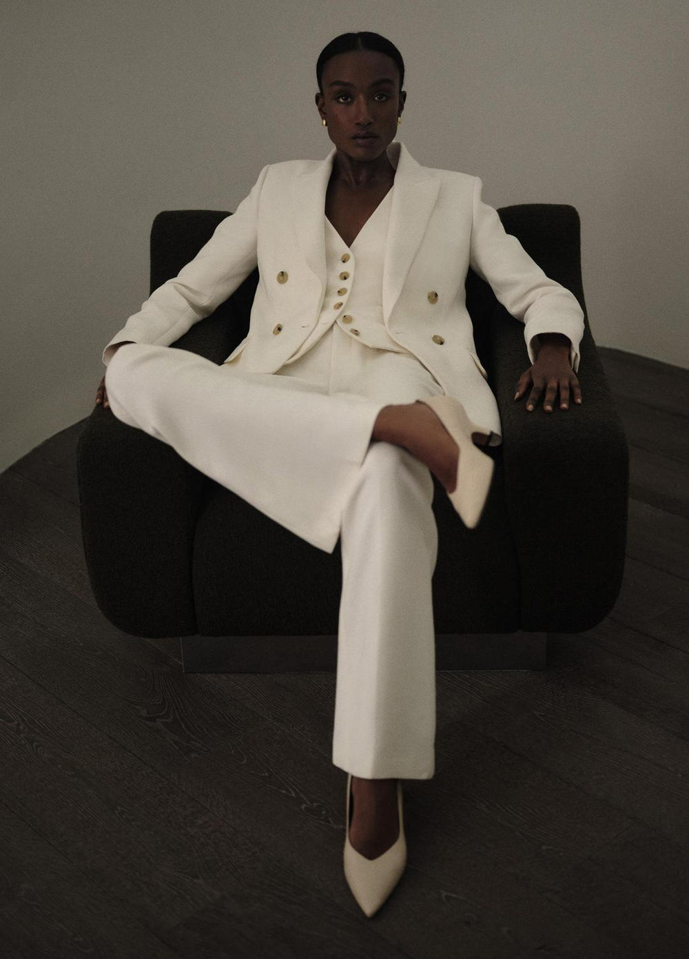 Sculptural Tailored Blazer in Blazers - OFF WHITE