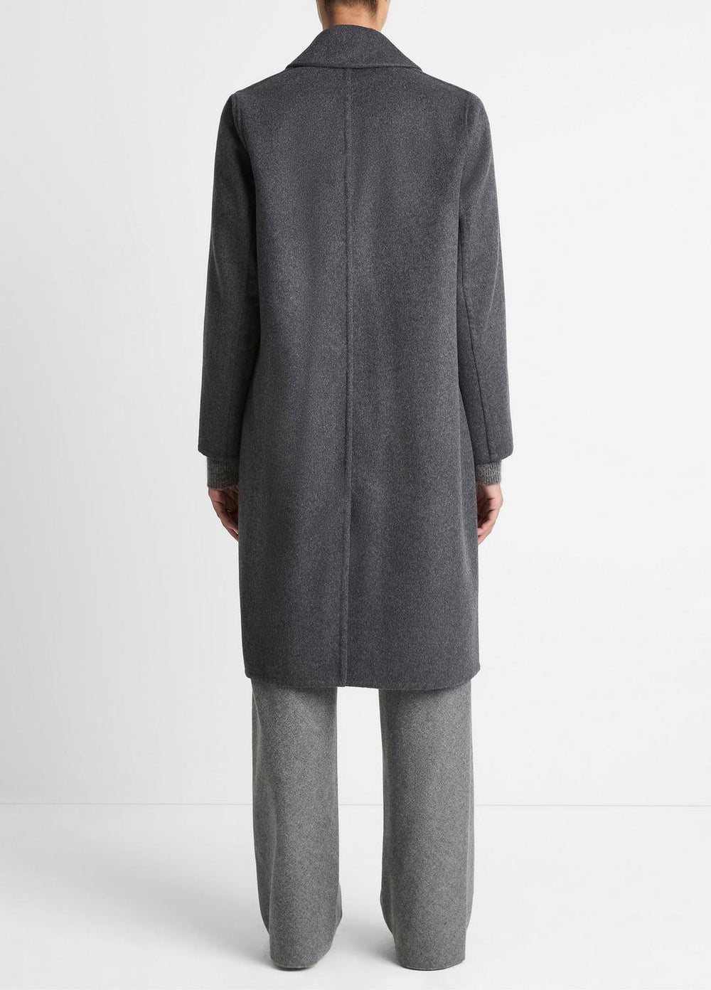 Classic Wool-Blend Straight Coat in Coats - CHARCOAL