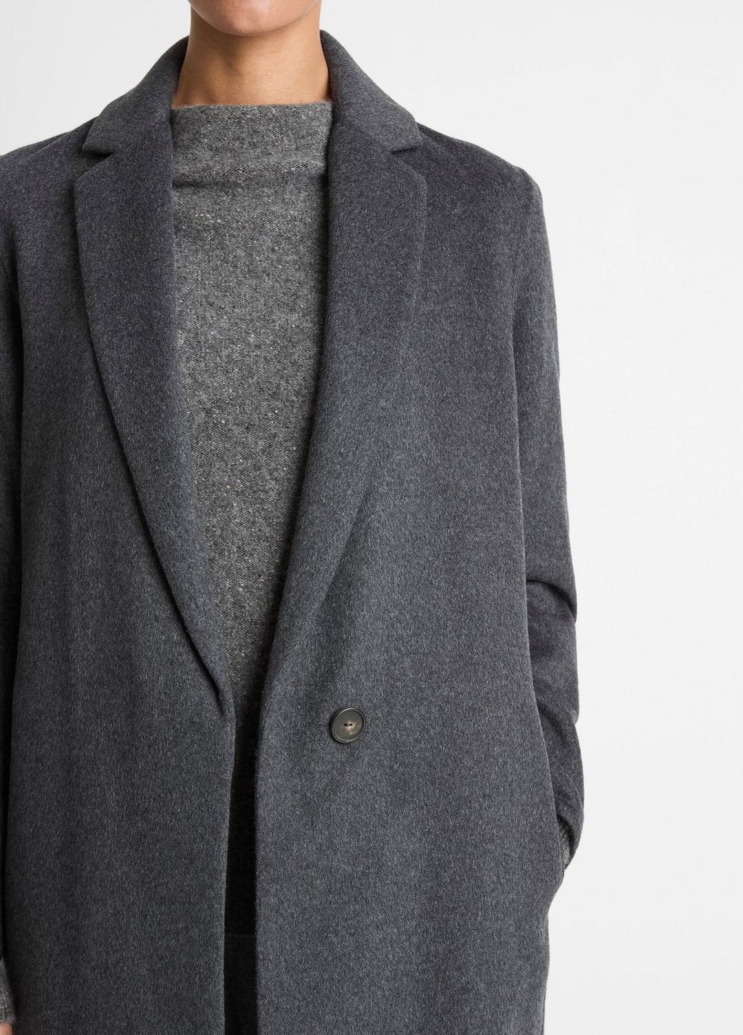 Classic Wool-Blend Straight Coat in Coats - CHARCOAL