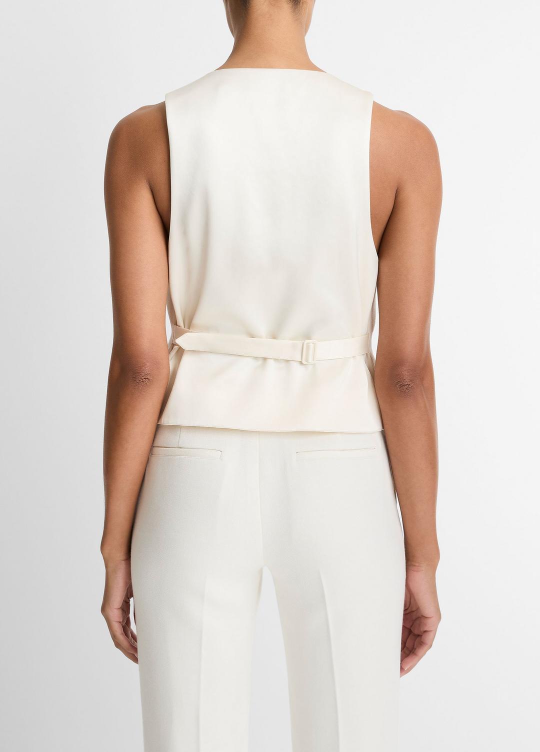 Sculptural Fitted Vest in Vests - OFF WHITE