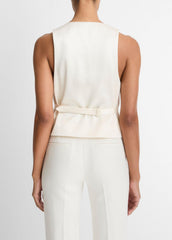 Sculptural Fitted Vest in Vests - OFF WHITE
