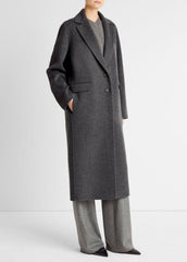 Wool-Blend Single-Breasted Coat in Coats - CHARCOAL