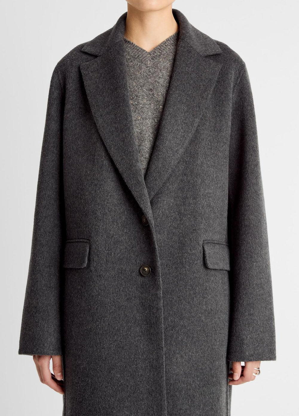 Wool-Blend Single-Breasted Coat in Coats - CHARCOAL