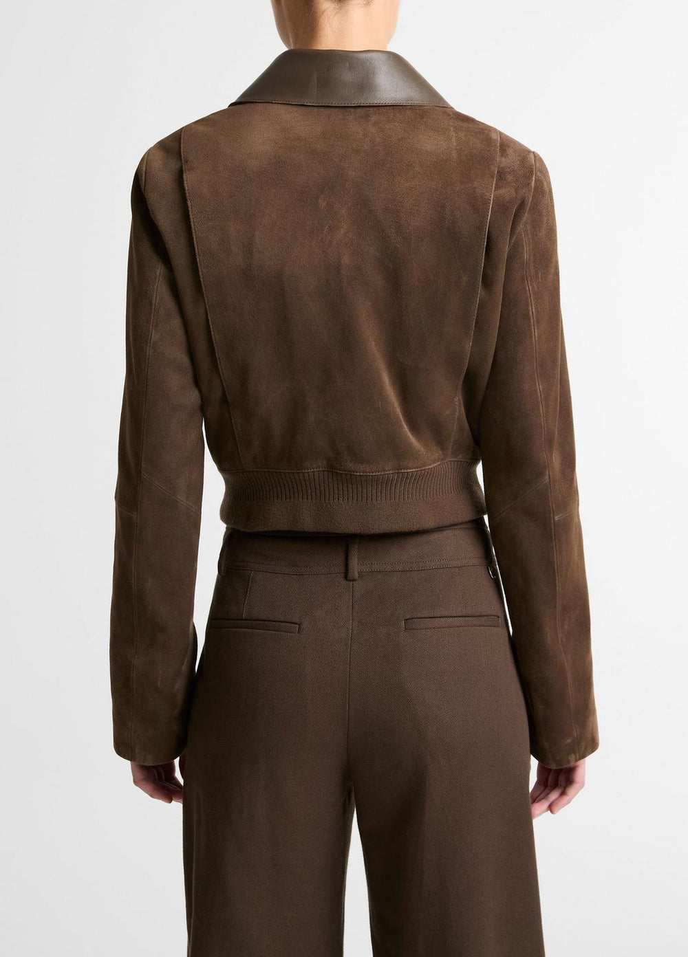Suede Shrunken Bomber Jacket  in Jackets - WILLOW