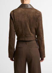 Suede Shrunken Bomber Jacket  in Jackets - WILLOW