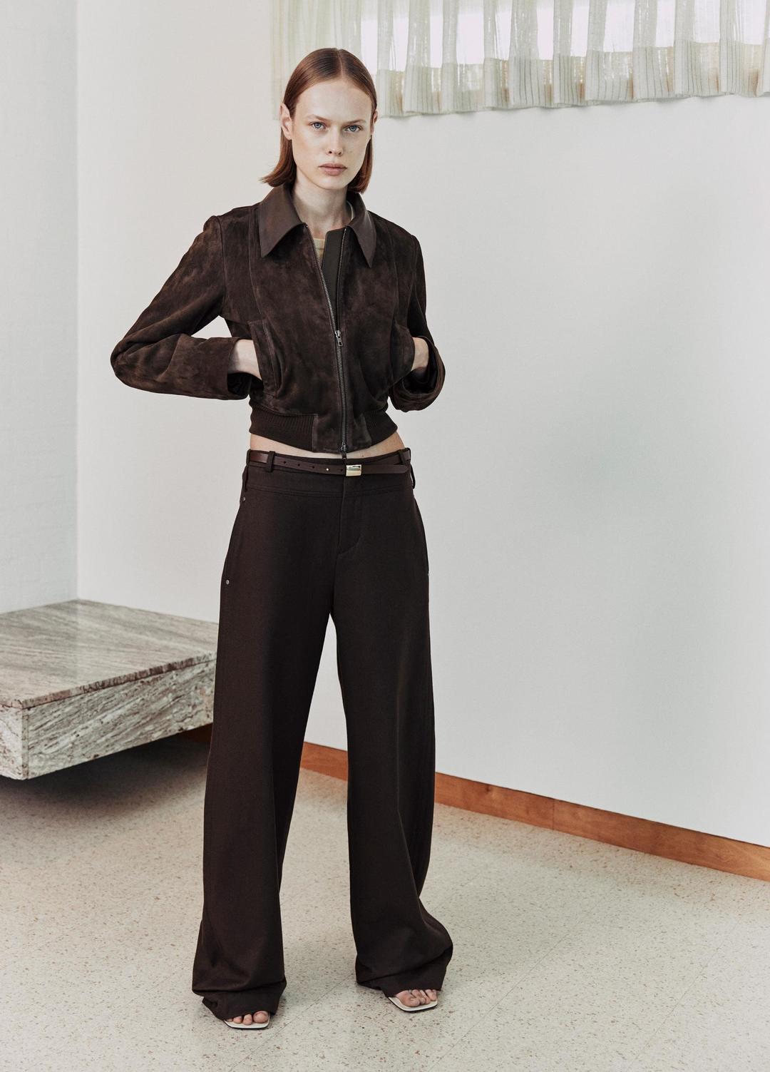 Suede Shrunken Bomber Jacket  in Jackets - WILLOW
