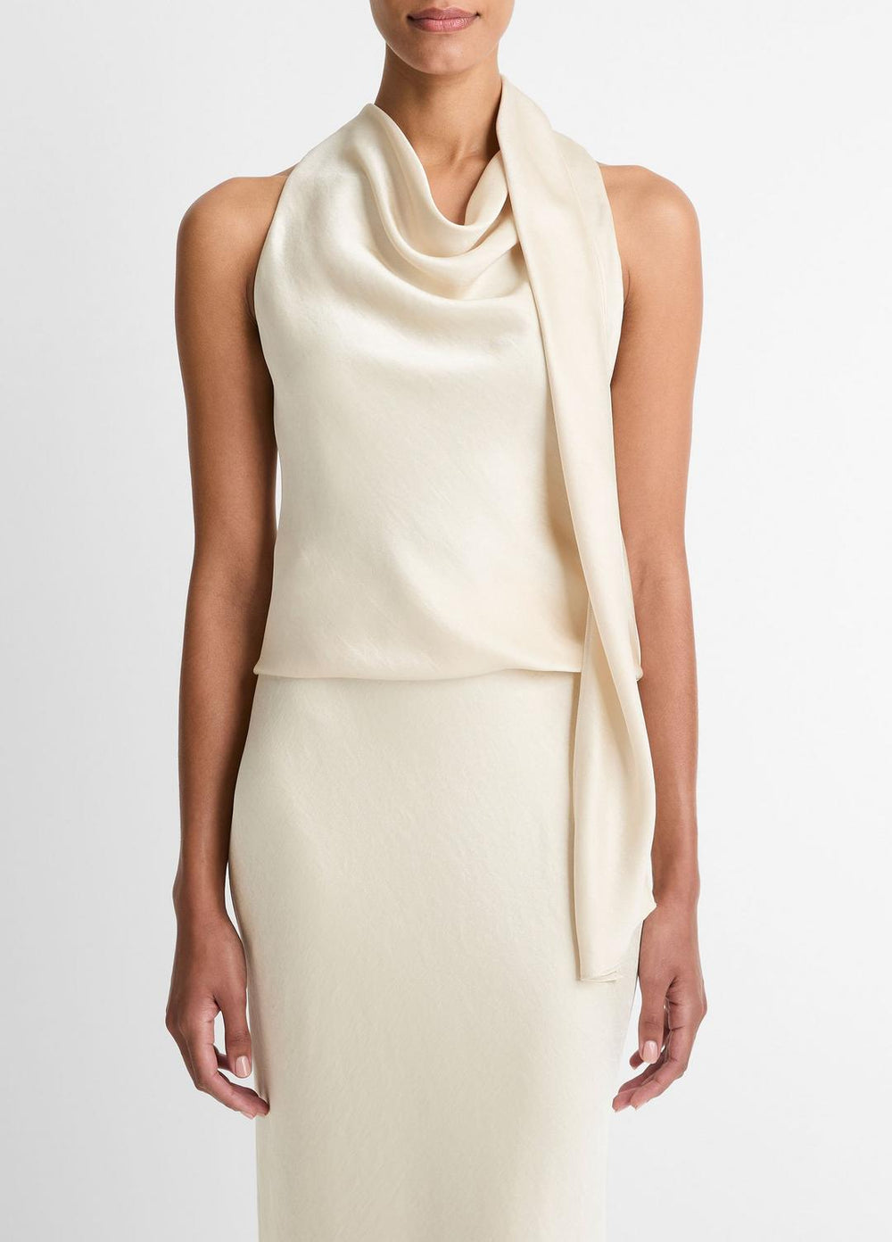 Satin Scarf Top in Tank Tops - BONA