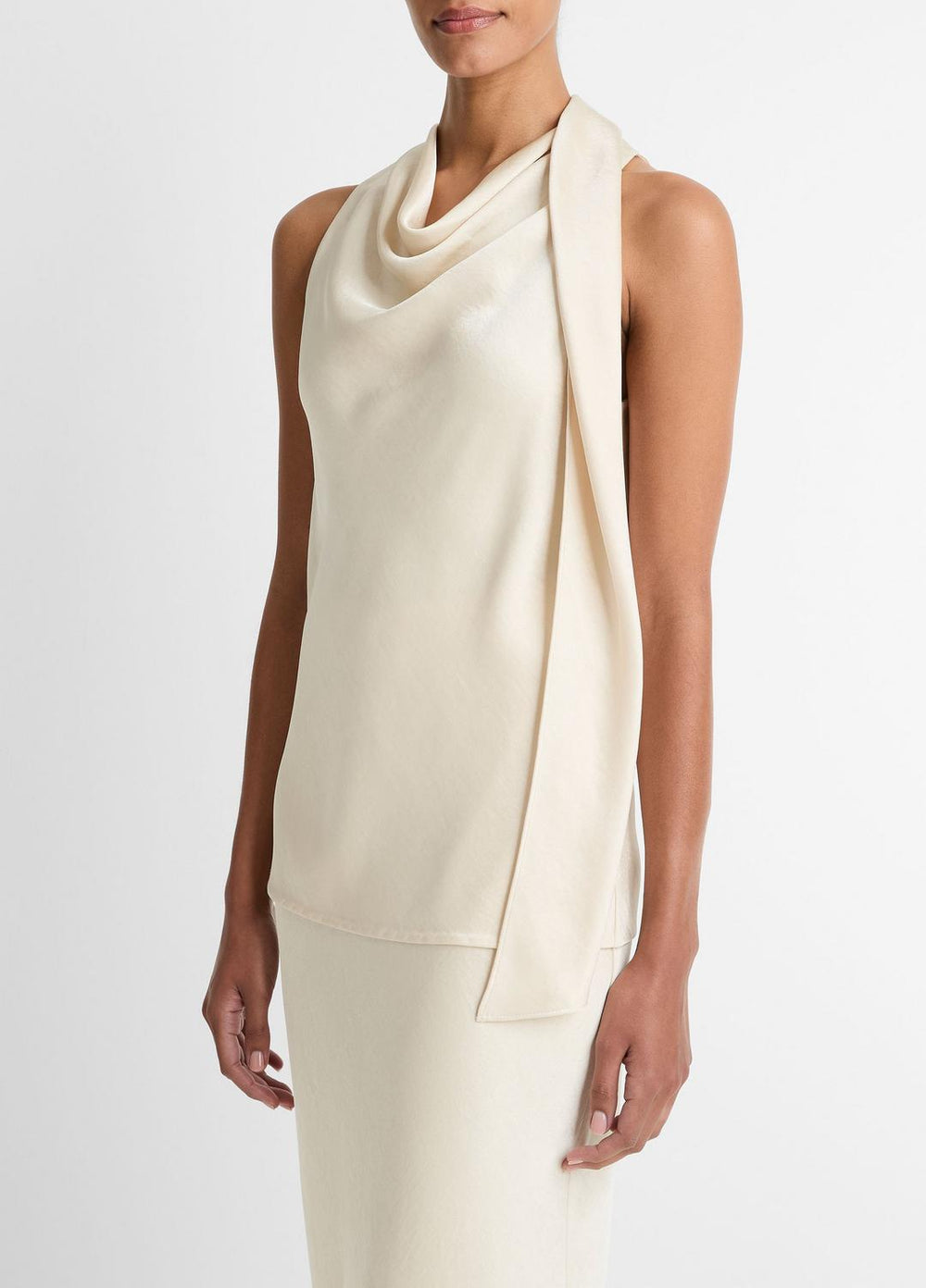 Satin Scarf Top in Tank Tops - BONA