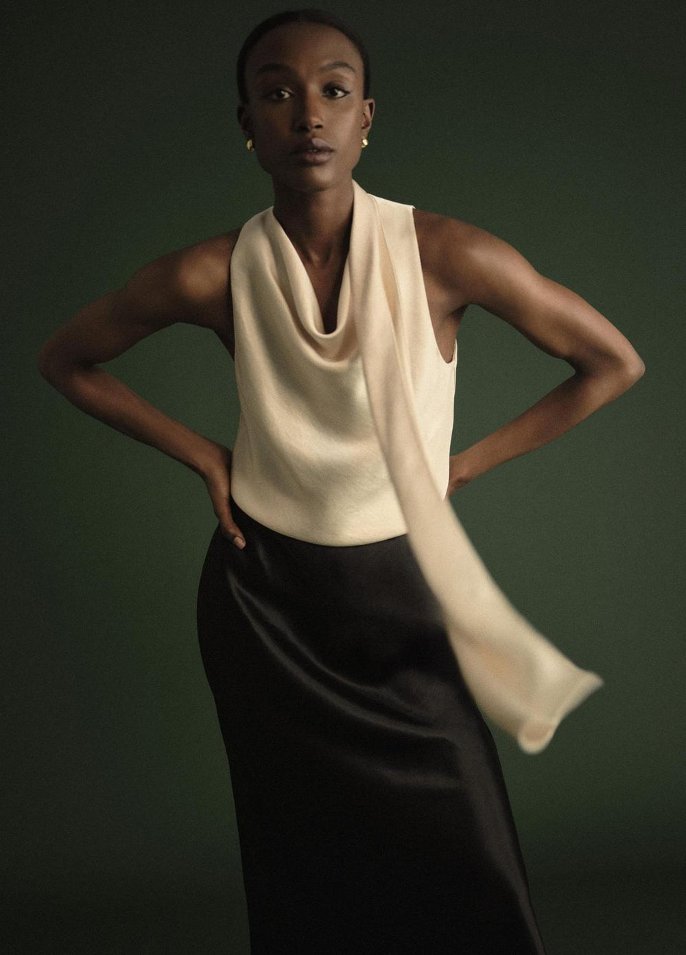 Satin Scarf Top in Tank Tops - BONA