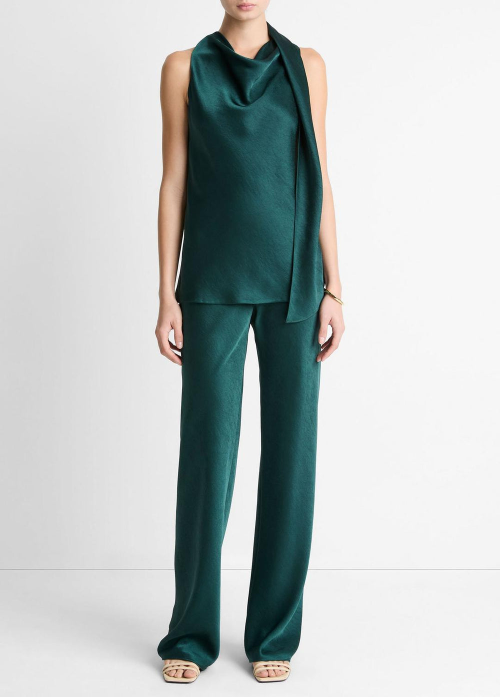 Satin Scarf Top in Tank Tops - JUNIPER