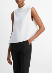 Asymmetrical Draped A-Line Top in Tank Tops - OFF WHITE