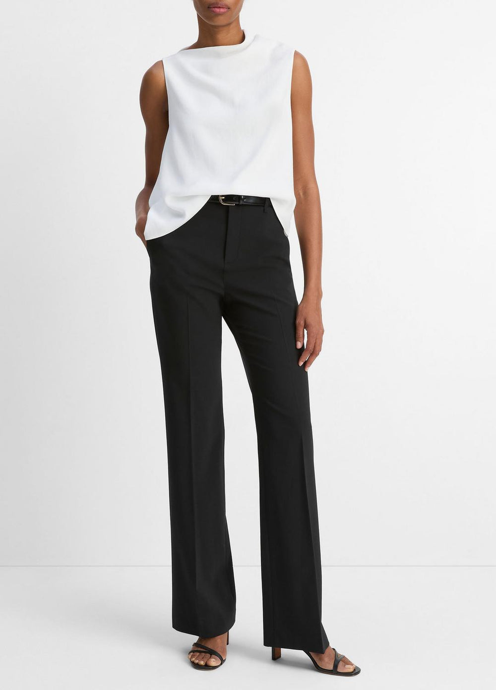 Asymmetrical Draped A-Line Top in Tank Tops - OFF WHITE