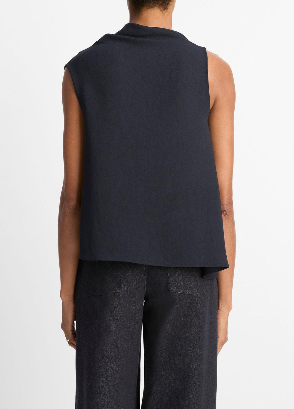 Asymmetrical Draped A-Line Top in Tank Tops - COASTAL BLUE