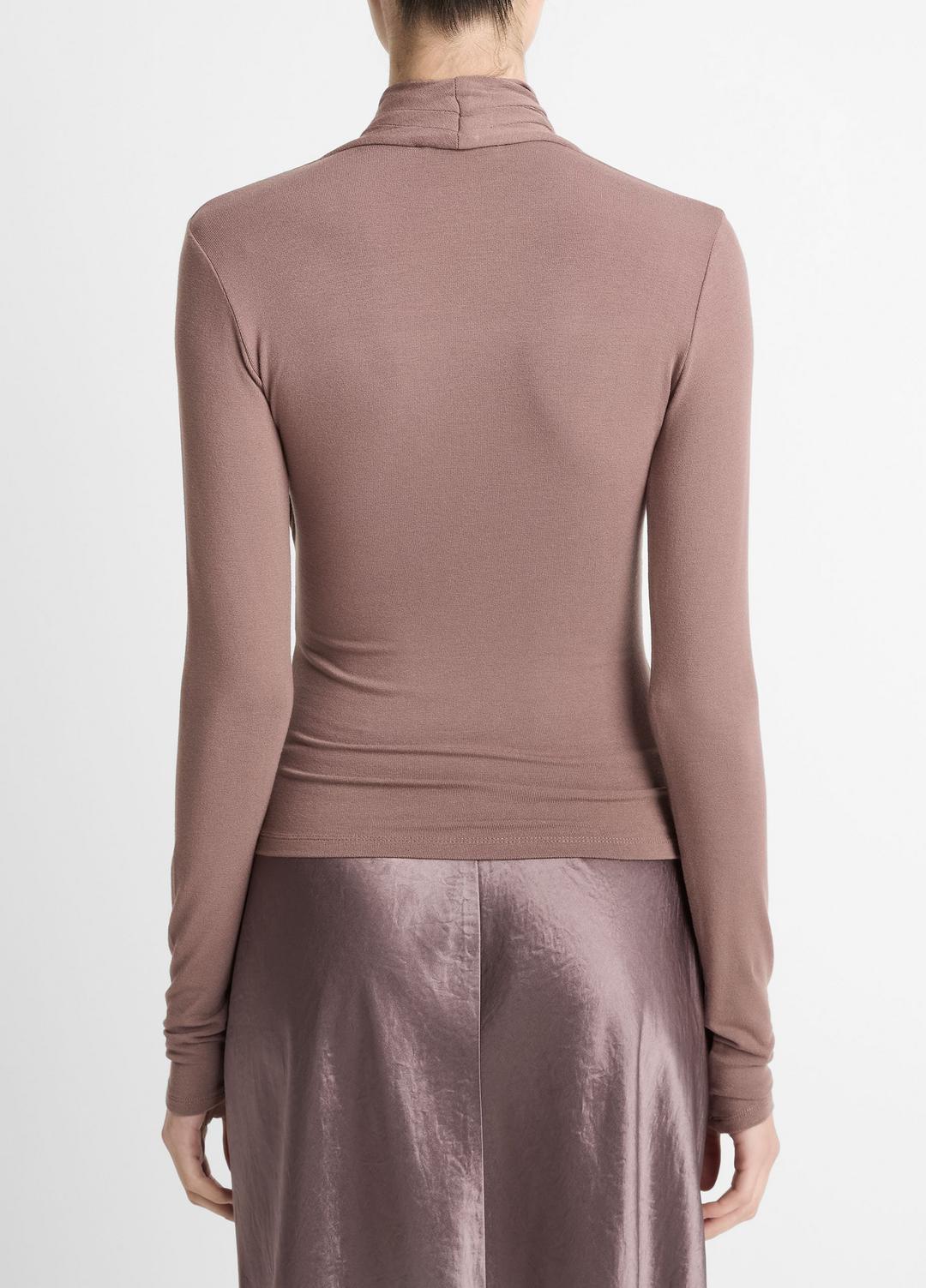 Fixed Wrap Long-Sleeve Top in Long Sleeve - SMOKY BERRY