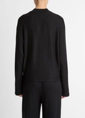 Cozy Dolman-Sleeve Mock-Neck Top in Long Sleeve - BLACK
