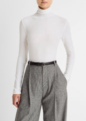 Essential Long-Sleeve Turtleneck Top in Long Sleeve - OFF WHITE
