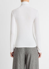 Essential Long-Sleeve Turtleneck Top in Long Sleeve - OFF WHITE