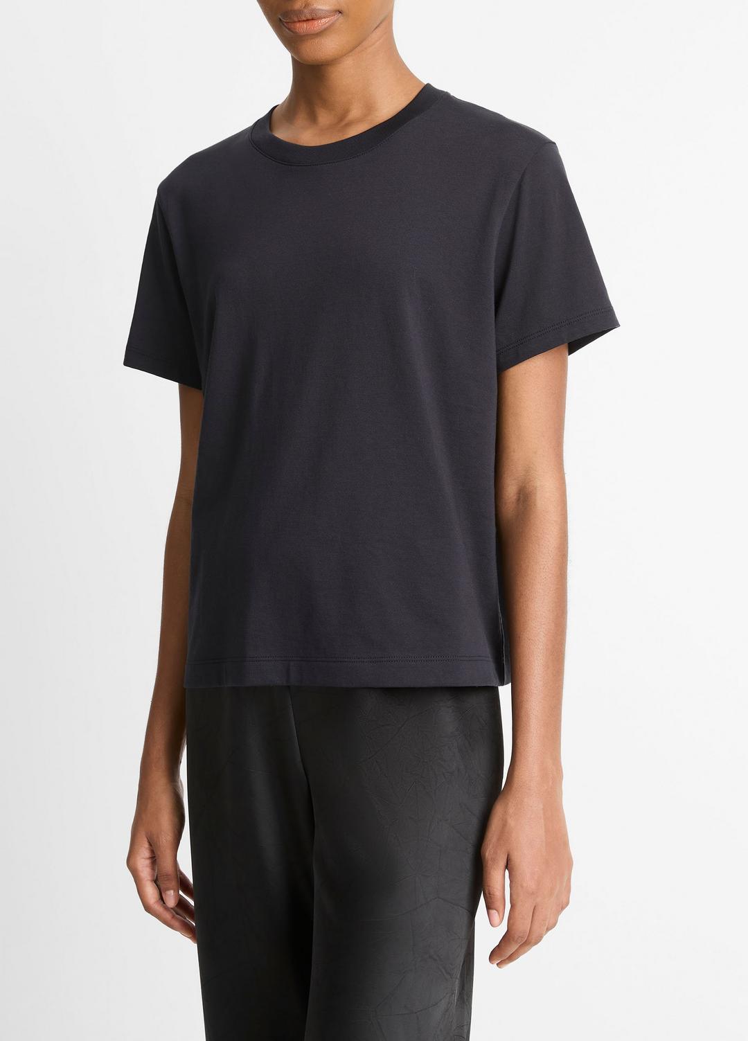 Pima Cotton Crew Neck T-Shirt in Short Sleeve - COASTAL BLUE