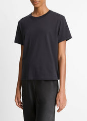 Pima Cotton Crew Neck T-Shirt in Short Sleeve - COASTAL BLUE