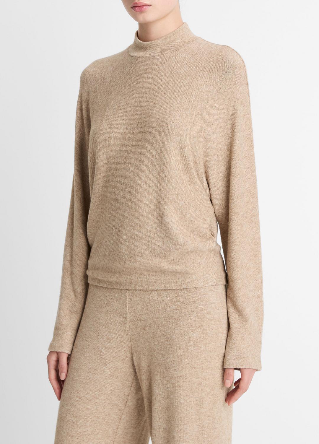 Cozy Dolman-Sleeve Mock-Neck Top in Long Sleeve - HEATHER BRUNA