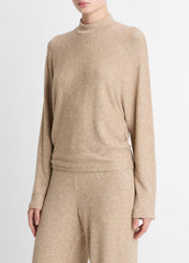 Cozy Dolman-Sleeve Mock-Neck Top in Long Sleeve - HEATHER BRUNA