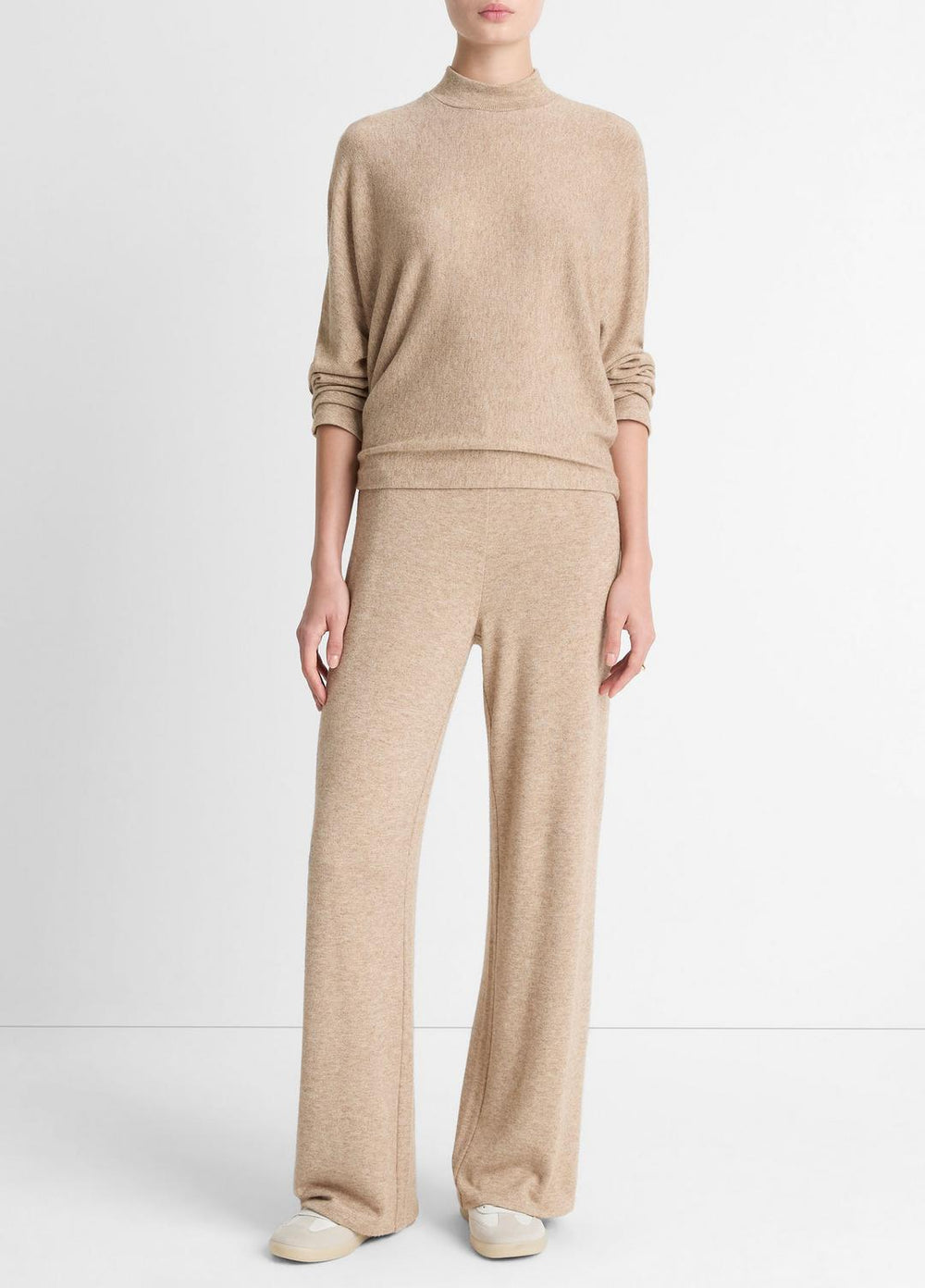Cozy Dolman-Sleeve Mock-Neck Top in Long Sleeve - HEATHER BRUNA