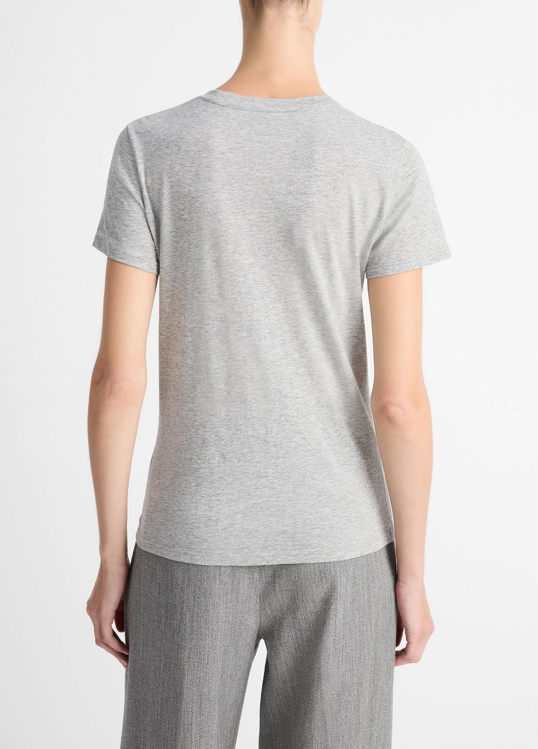 Essential Pima Cotton Crew Neck T-Shirt in Short Sleeve - HEATHER GREY