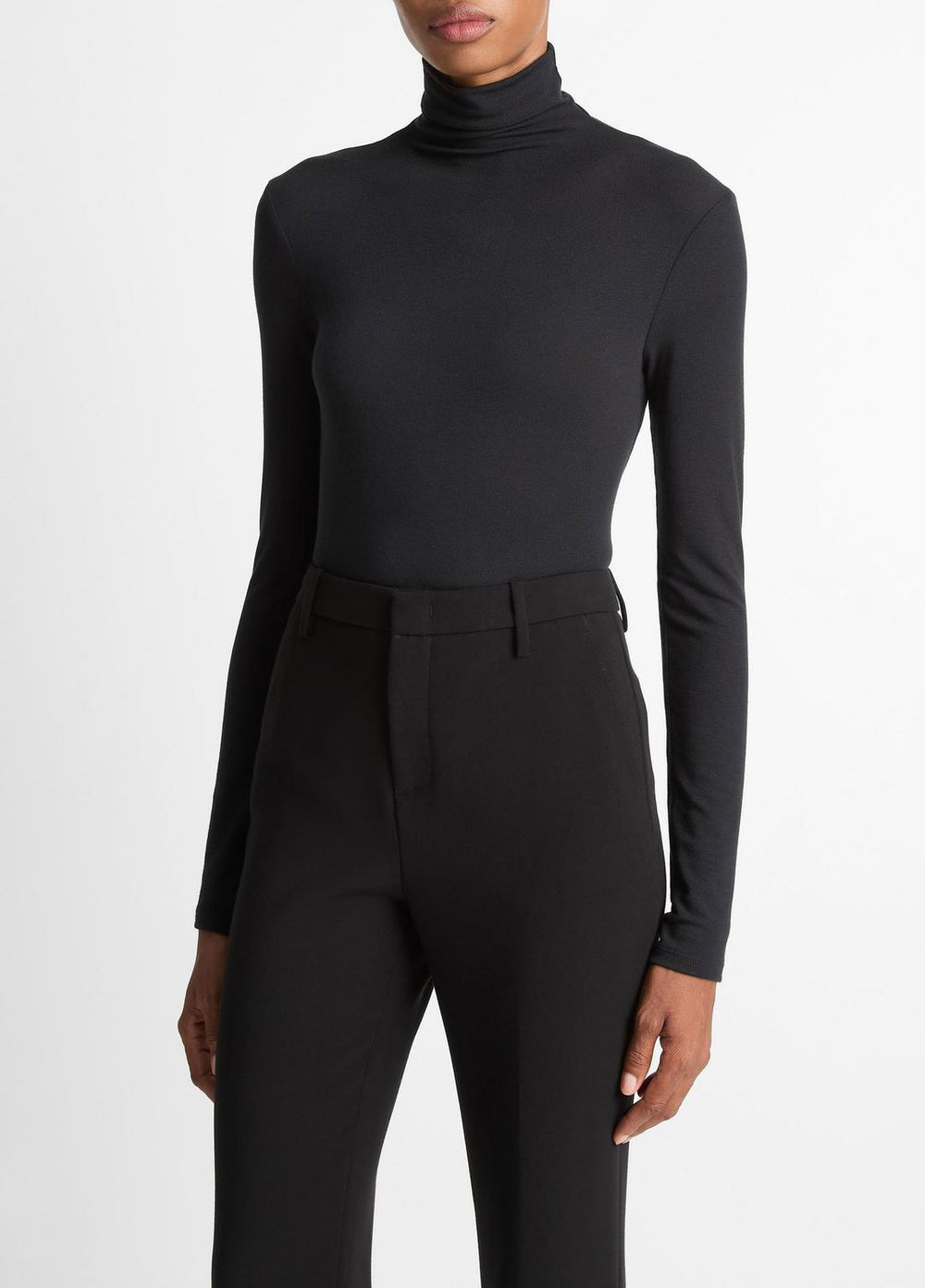 Essential Long-Sleeve Turtleneck Top in Long Sleeve - BLACK