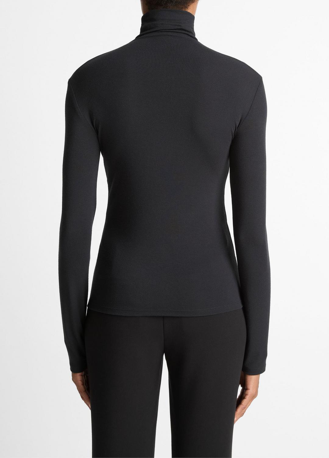 Essential Long-Sleeve Turtleneck Top in Long Sleeve - BLACK
