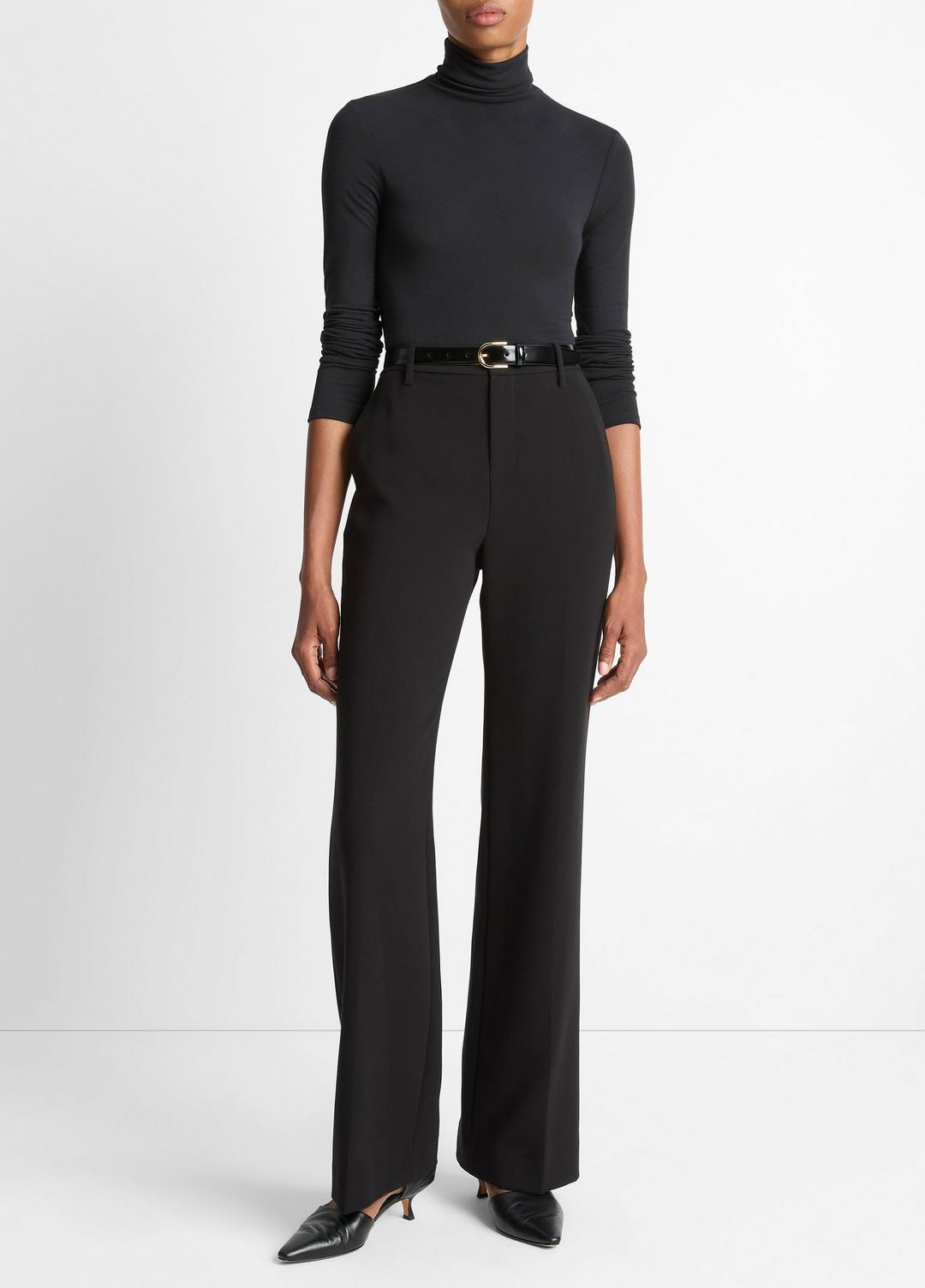 Essential Long-Sleeve Turtleneck Top in Long Sleeve - BLACK