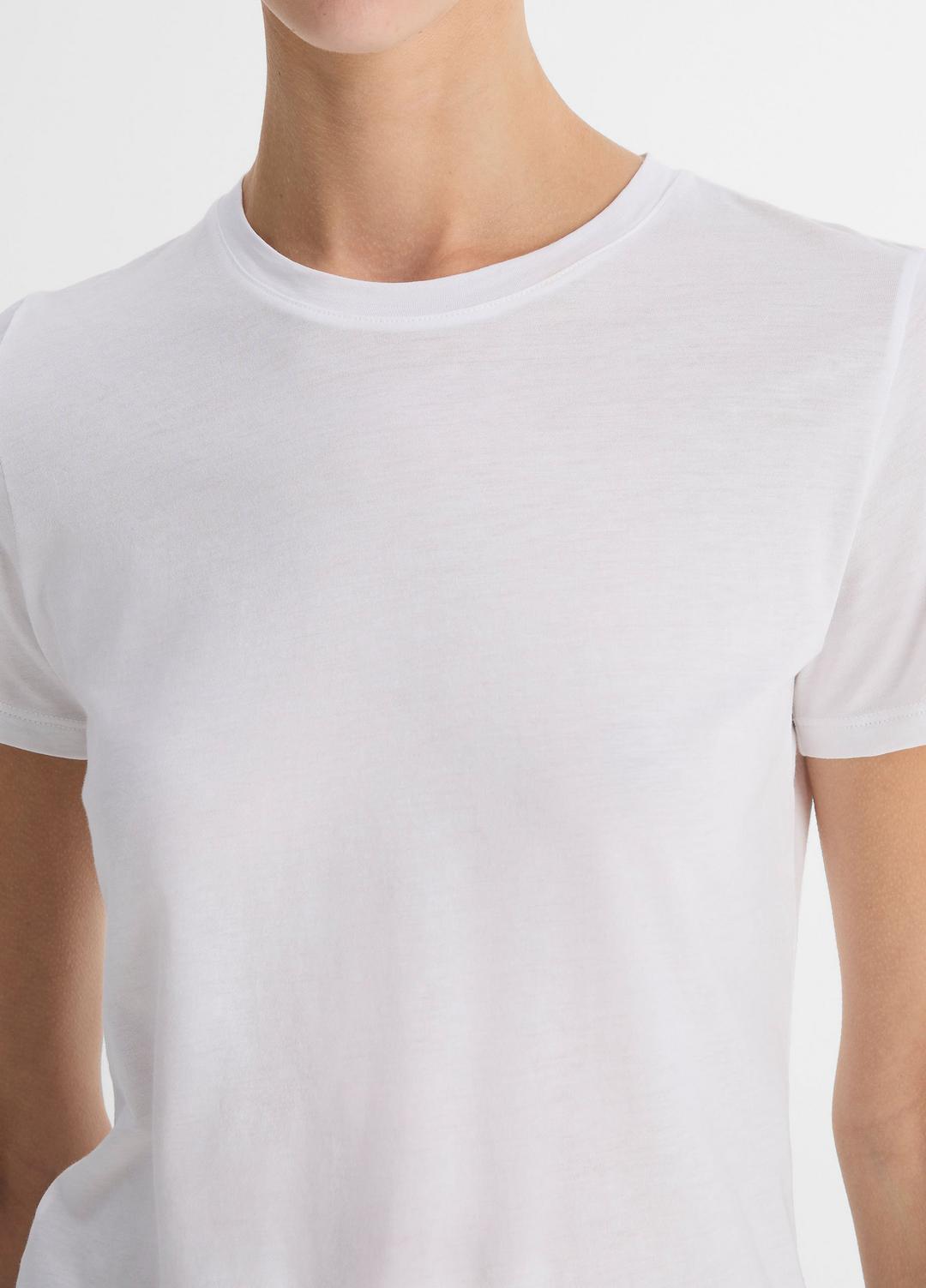 Essential Pima Cotton Crew Neck T-Shirt in Short Sleeve - OPTIC WHITE