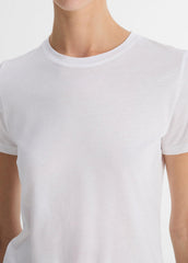 Essential Pima Cotton Crew Neck T-Shirt in Short Sleeve - OPTIC WHITE
