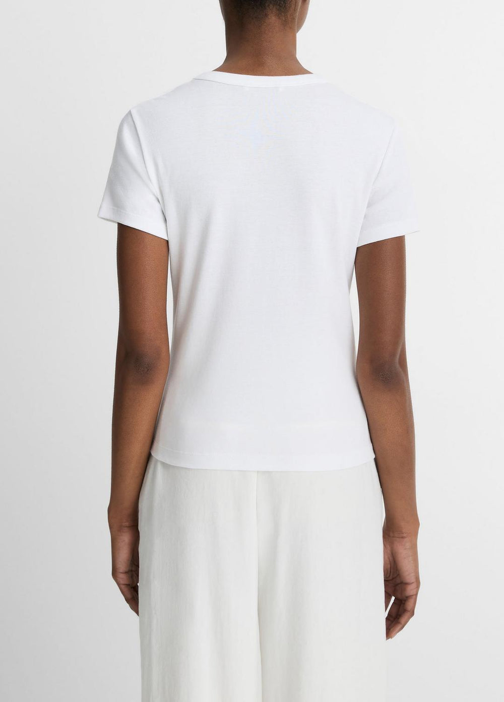 Pima Cotton-Blend '90s Shrunken T-Shirt in Short Sleeve - OPTIC WHITE