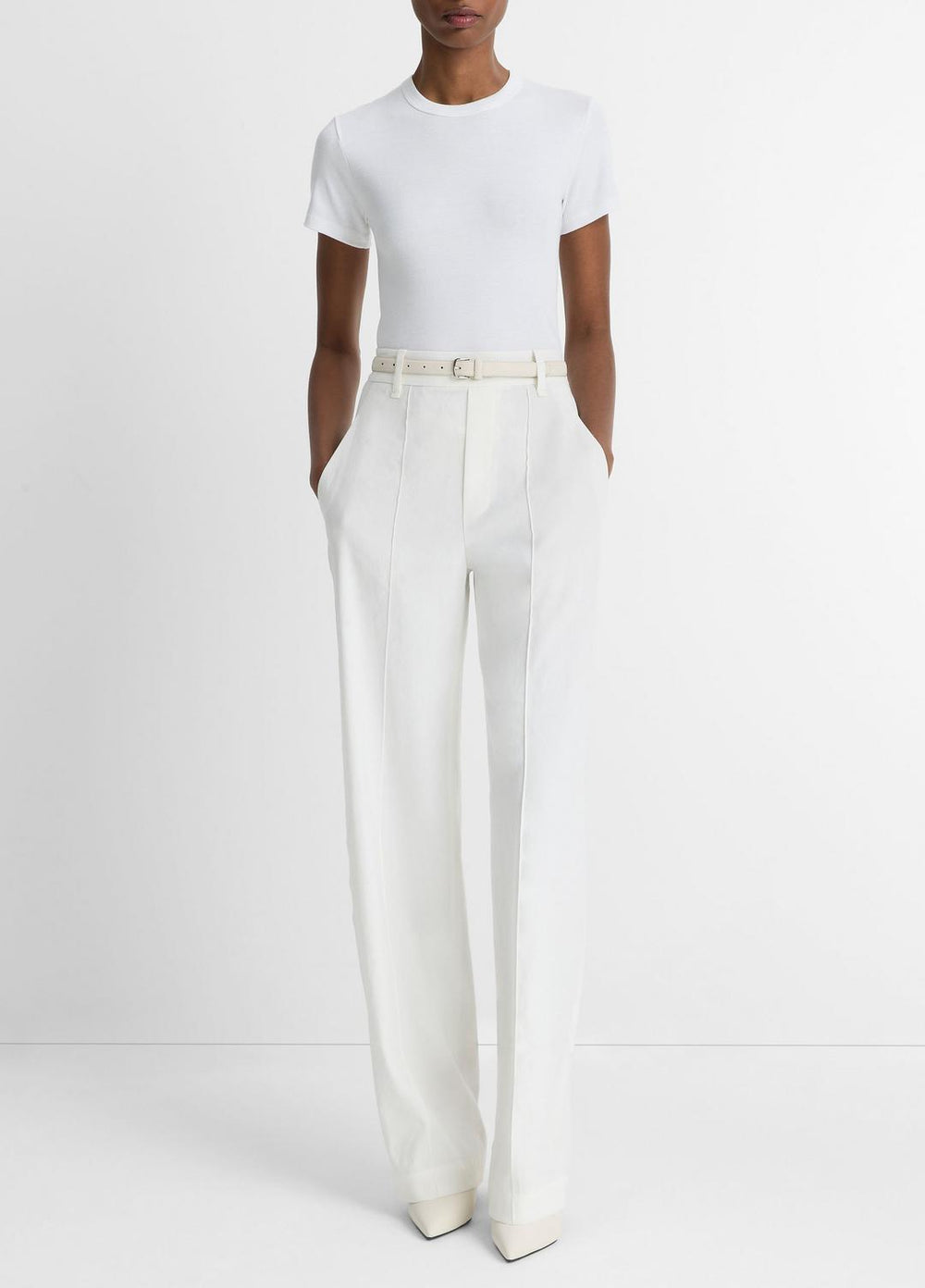 Pima Cotton-Blend '90s Shrunken T-Shirt in Short Sleeve - OPTIC WHITE