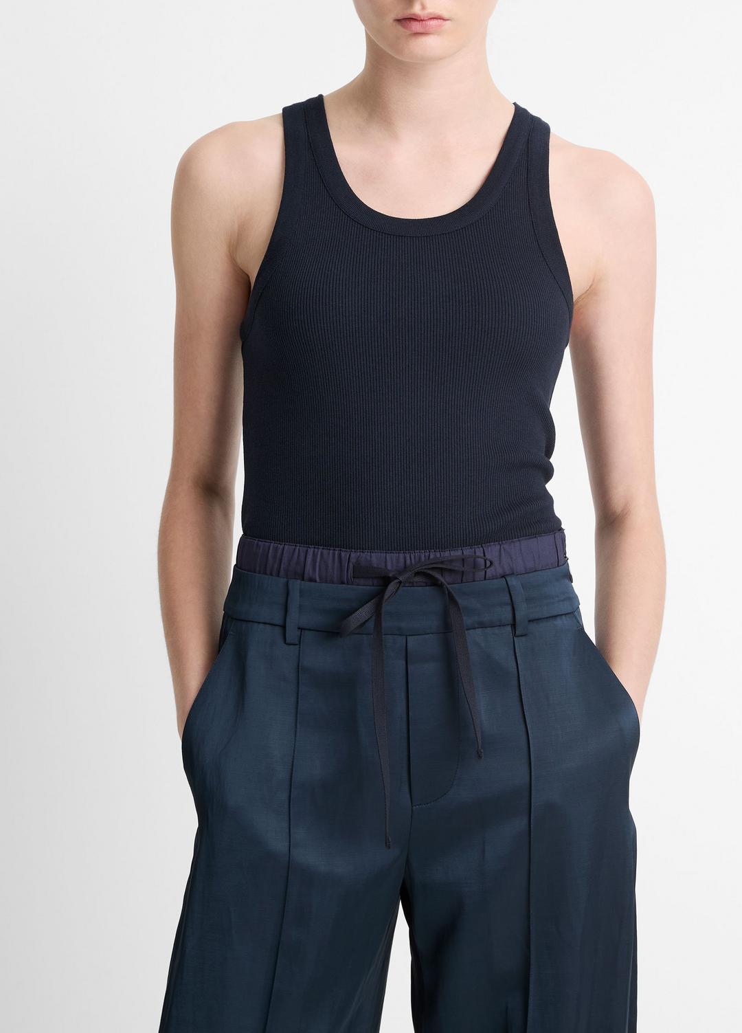 Ribbed Scoop-Neck Tank in Tank Tops - COASTAL BLUE