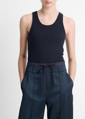Ribbed Scoop-Neck Tank in Tank Tops - COASTAL BLUE